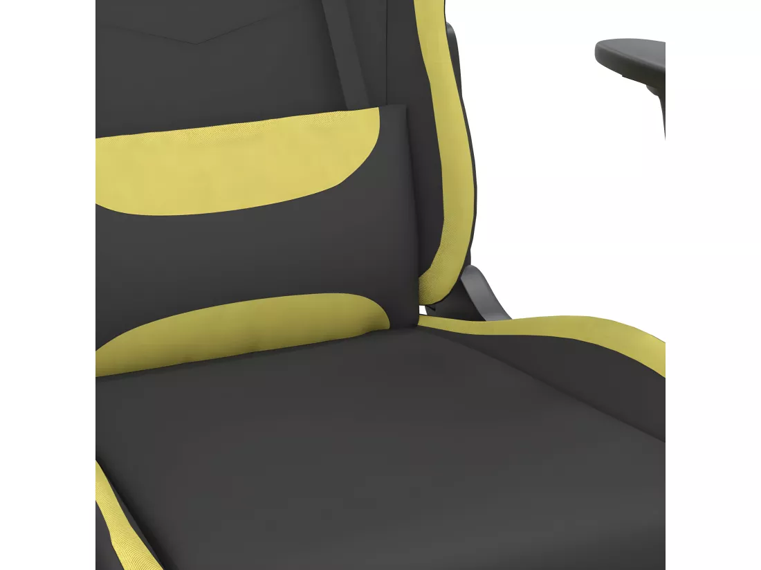 Chaise de jeu de massage Noir et vert clair Tissu