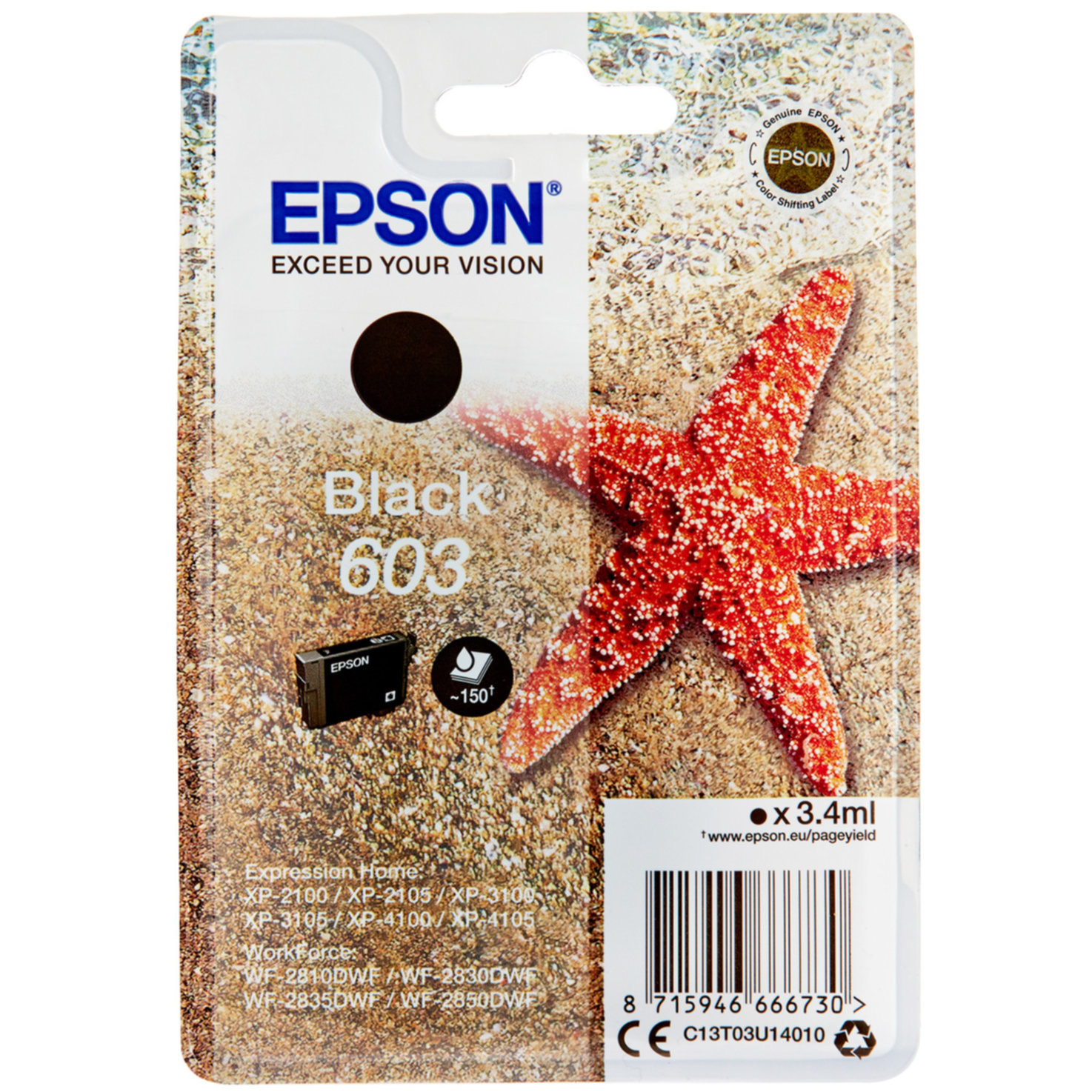 Epson Tintenpatrone 603 Seestern schwarz