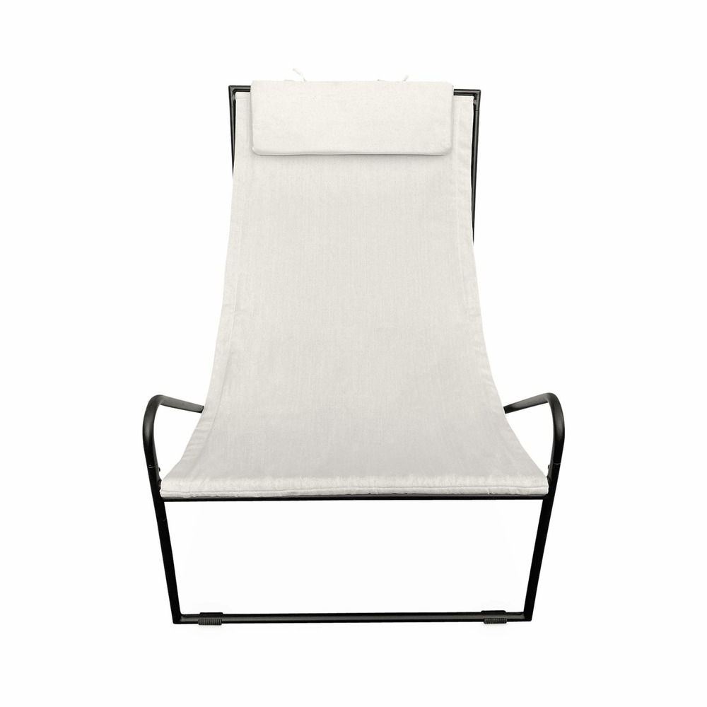 Lot de 2 fauteuil relax mencora structure en métal. Assise en toile avec repose-tête