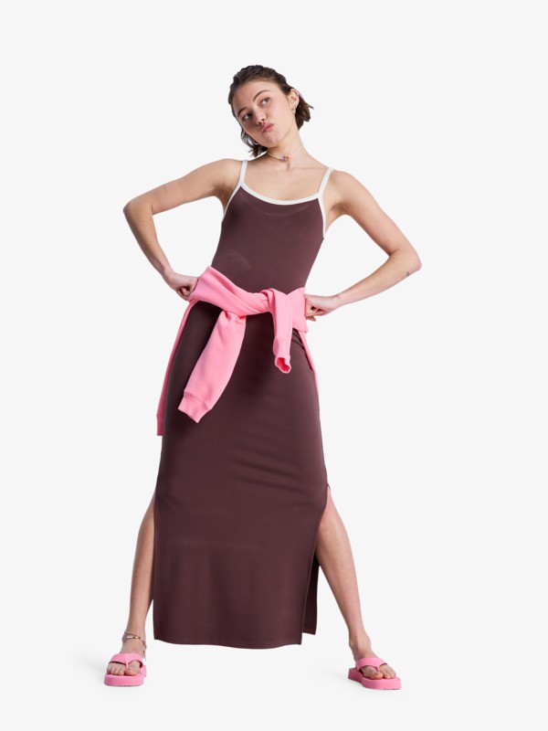 Sugar Sands Maxi Robe à bretelles Marron Femme