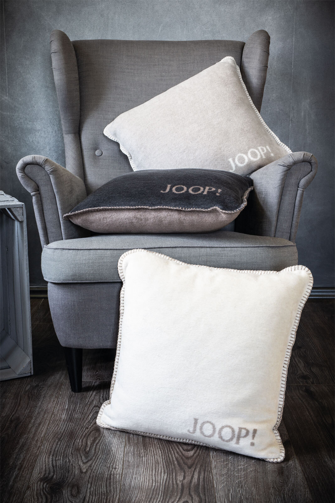 JOOP! Kissenhülle UNI DOUBLEFACE 50 x 50 cm grau