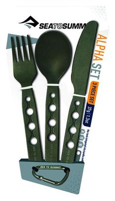 Set 3 Couverts Ultra Légers Sea to Summit Alphaset Gris