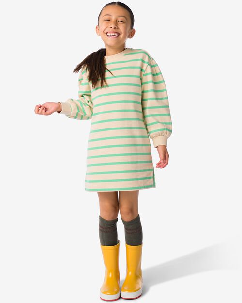 robe sweat enfant à rayures vert