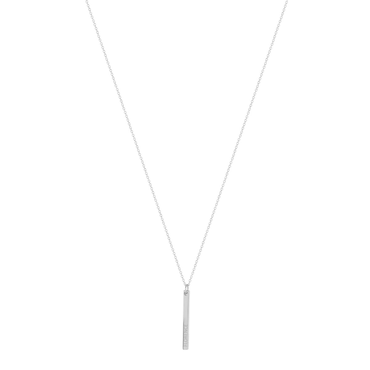 Collier argent 925 plaque personnalisable 45 cm