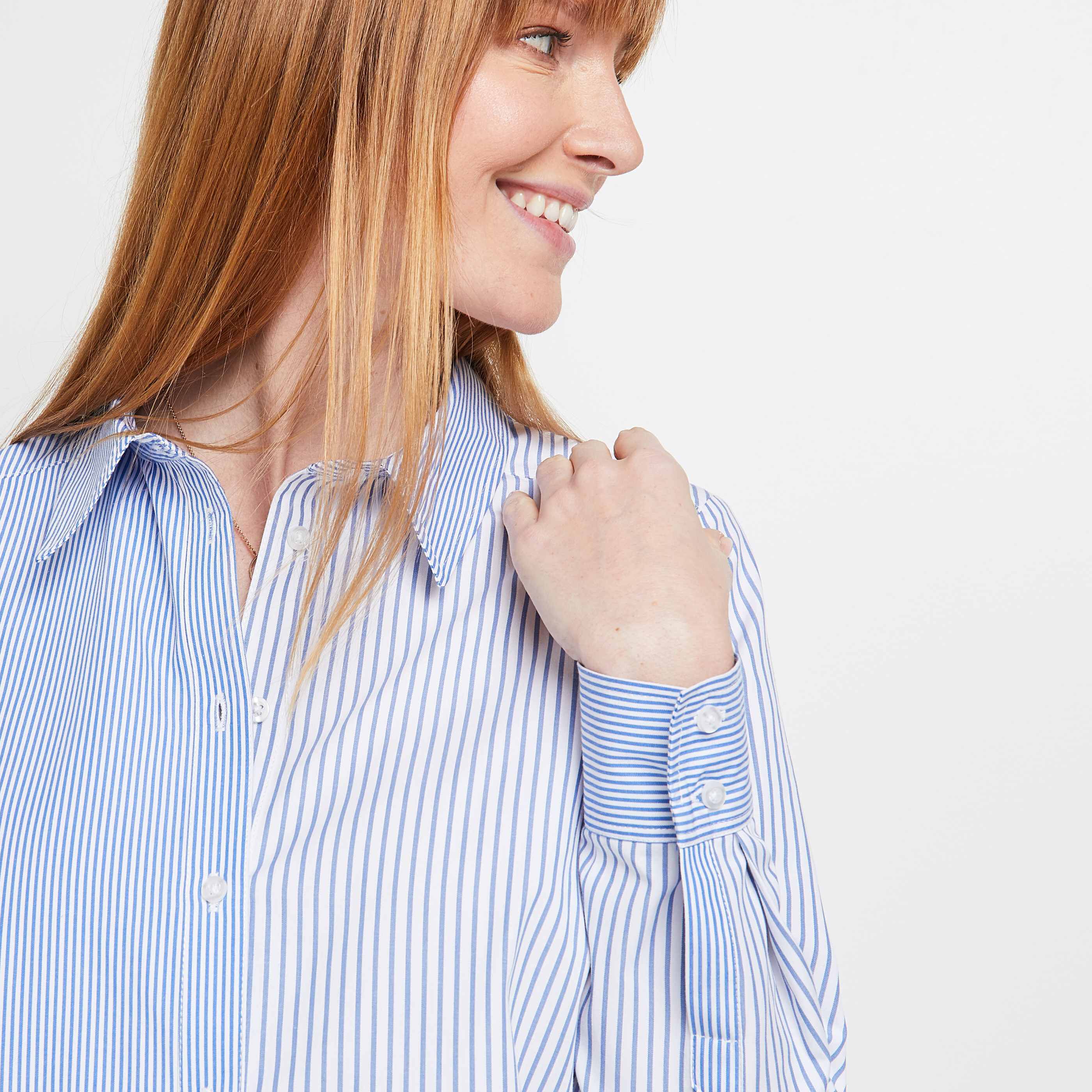 Chemise oversize rayée femme - BLEU