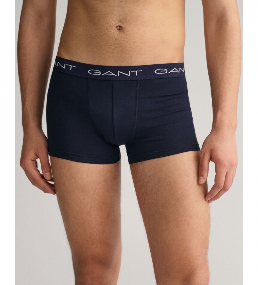 Pacote com 3 cuecas boxer azul-marinho da Gant