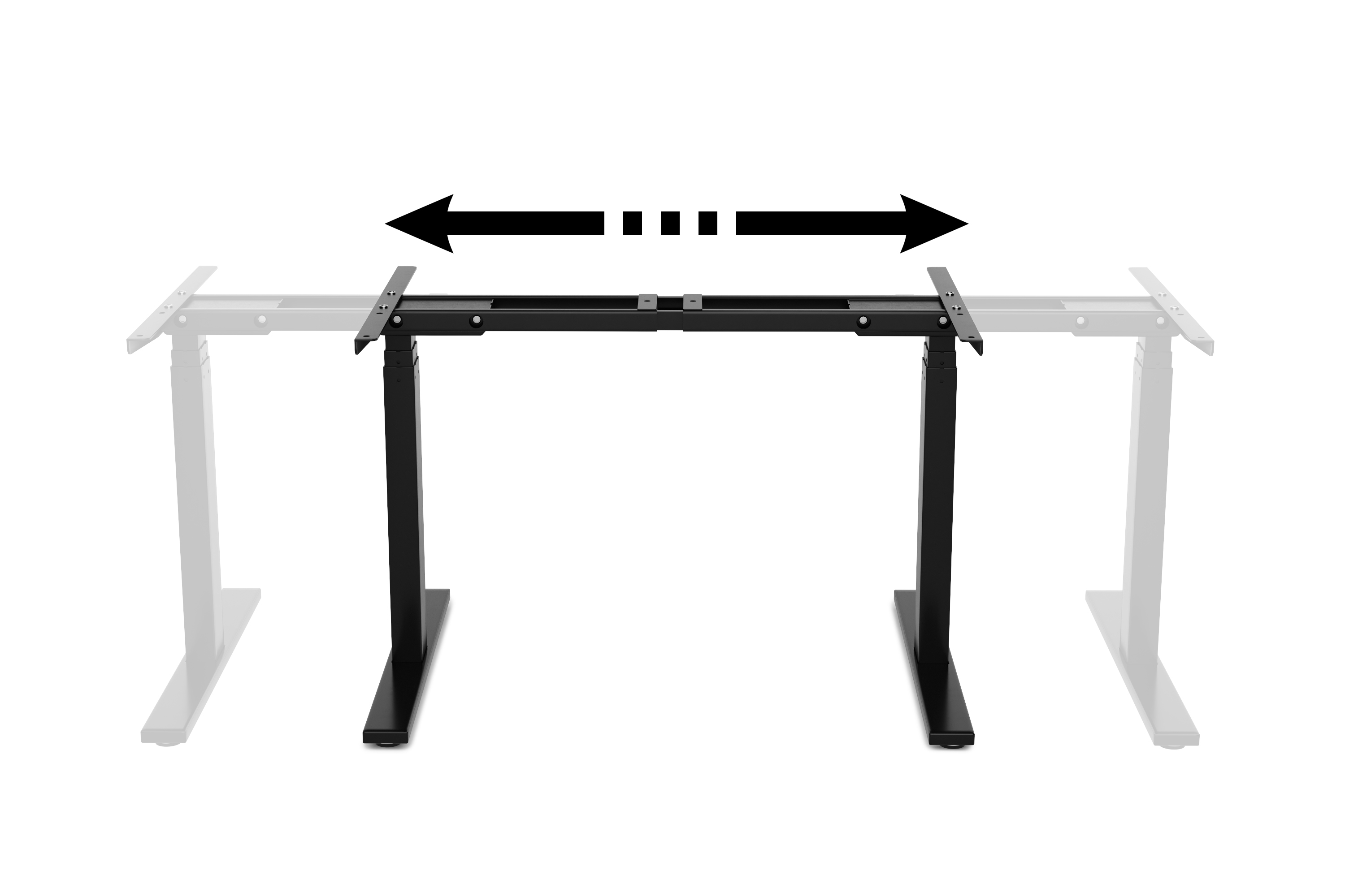 Tischgestell Stehpult elektrisch schwarz 180 - 200 cm