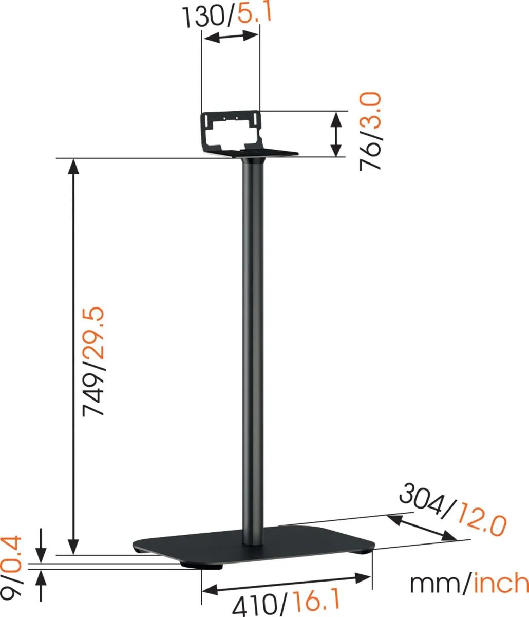 Vogel's Sound 3305 Noir Pieds pour enceintes