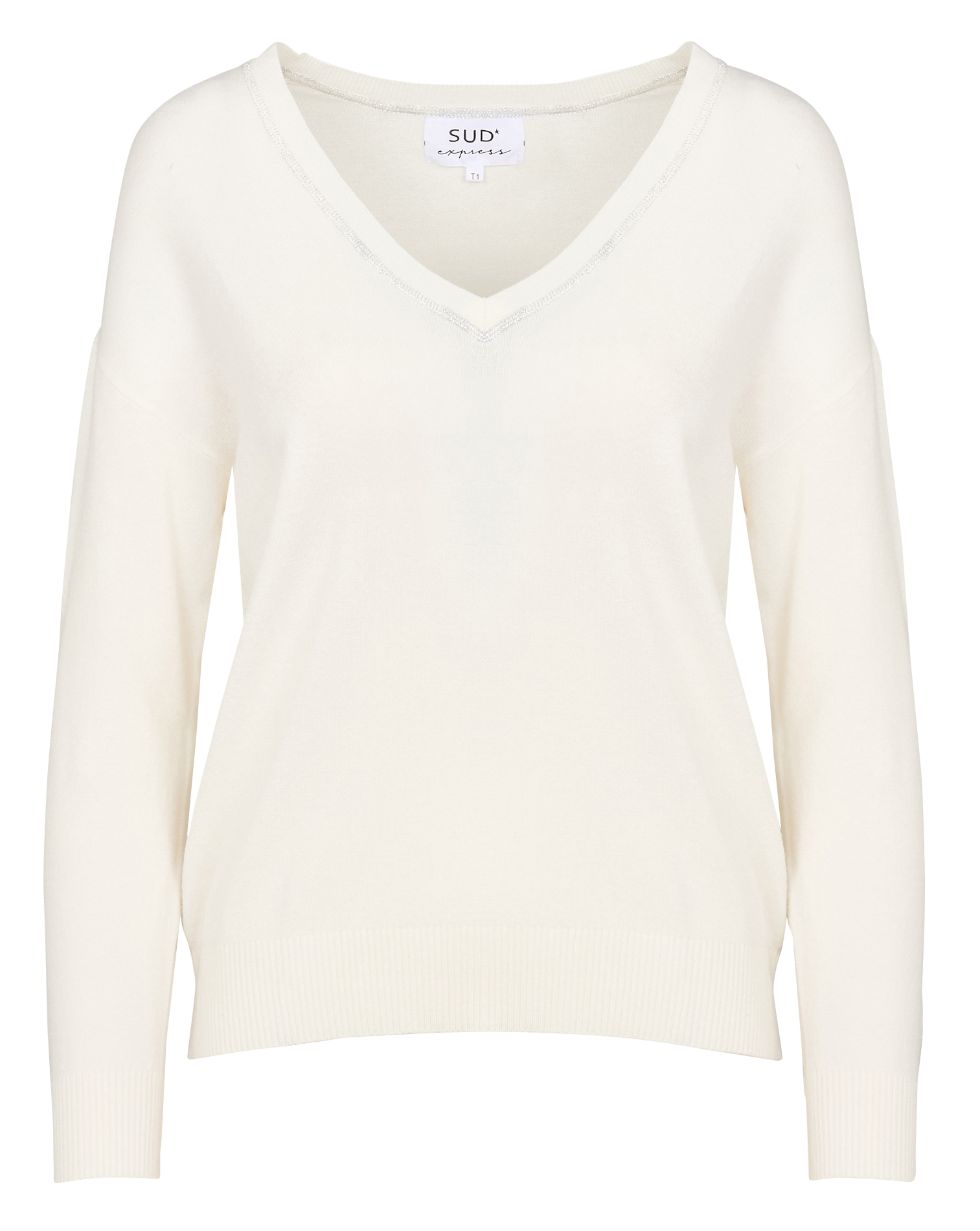MARSENANO - Pull ample col v | Blanc