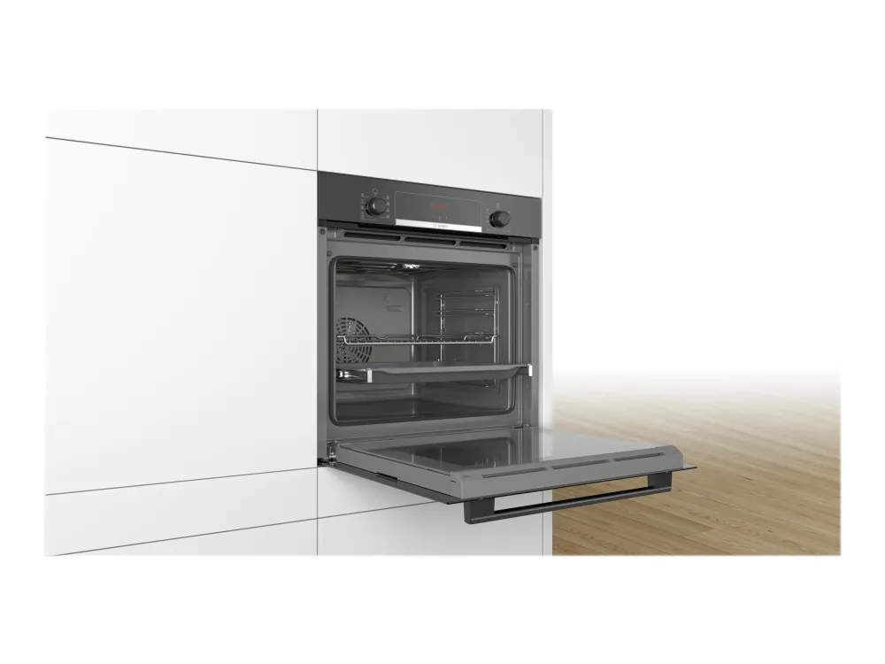 Bosch Serie | 4 HBA534EB0 - Ovn - til indbygning - niche - bredde: 56 cm - dybde: 55 cm - højde: 58.5 cm - med selv-rengøring - Klasse A - sort