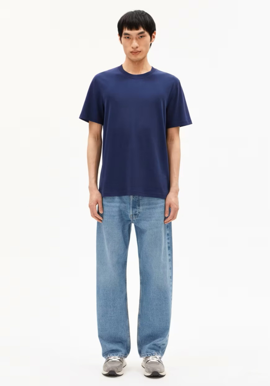 Armedangels T-Shirt Maarkos Blue Noon