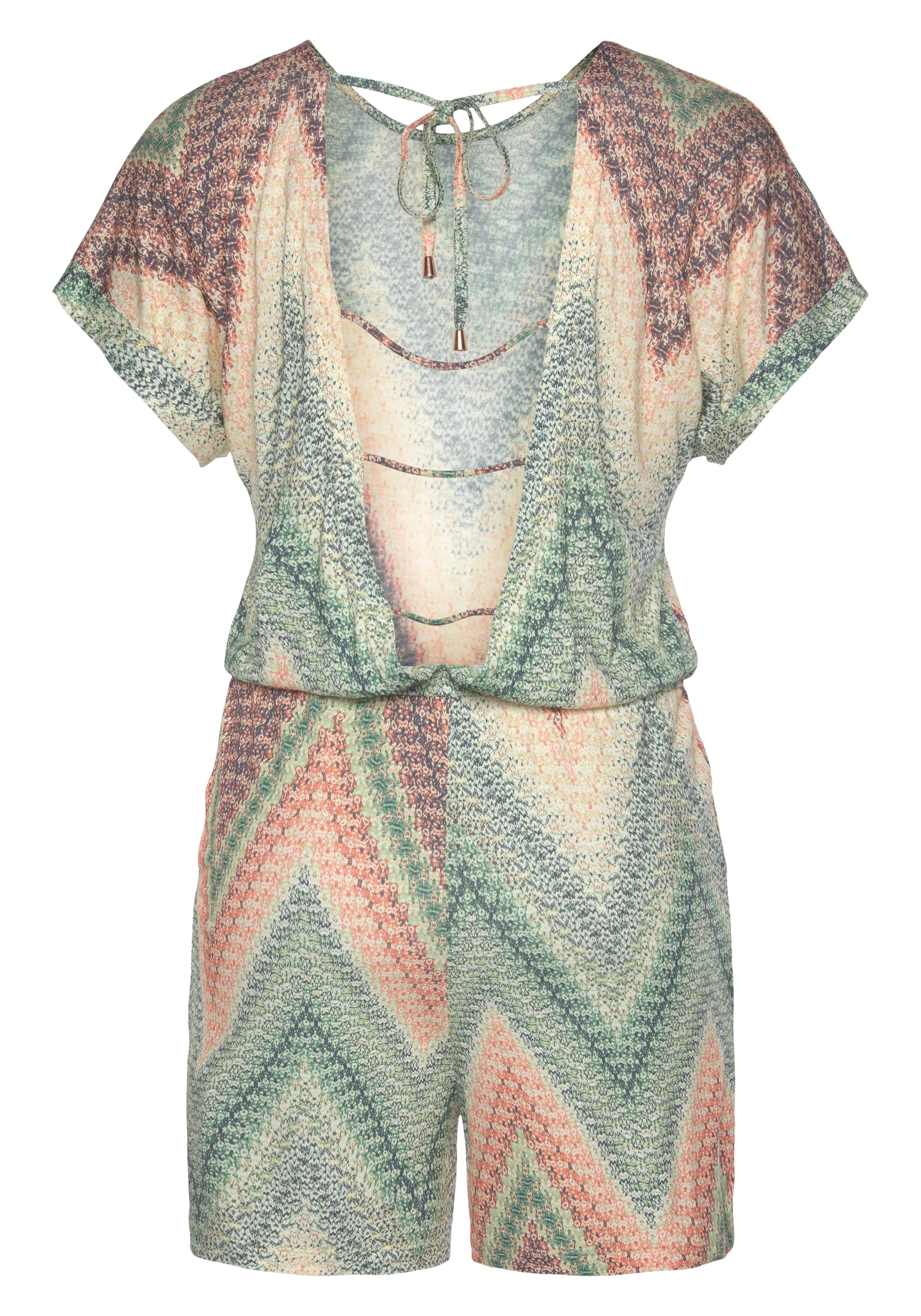 LASCANA Kurzoverall , mit tiefem Rückenausschnitt und Alloverprint, sommerlicher Jumpsuit