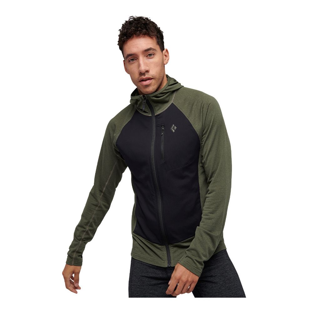 Black Diamond COEFFICIENT LT HYBRID HOODY - Sweat Homme tundra/black
