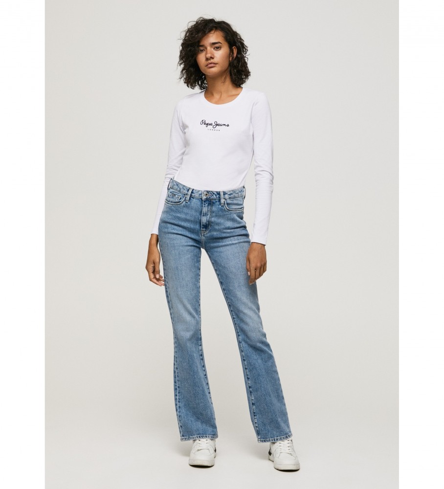 Camiseta branca Pepe Jeans New Virginia Ls N