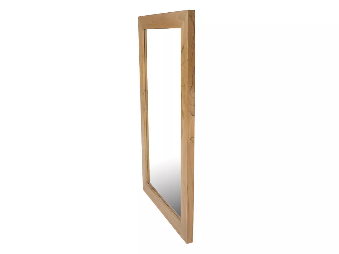 Miroir rectangulaire en teck clair - 60 x 90 cm - AMLAPURA