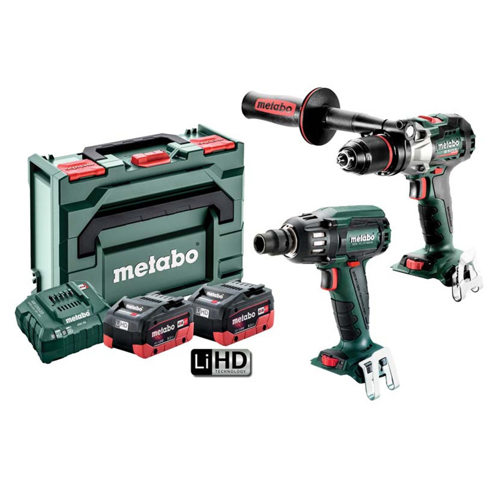 Kit combinado METABO 18V Brushless de 2 peças com 2 baterias de 8,0Ah (AU68203280)