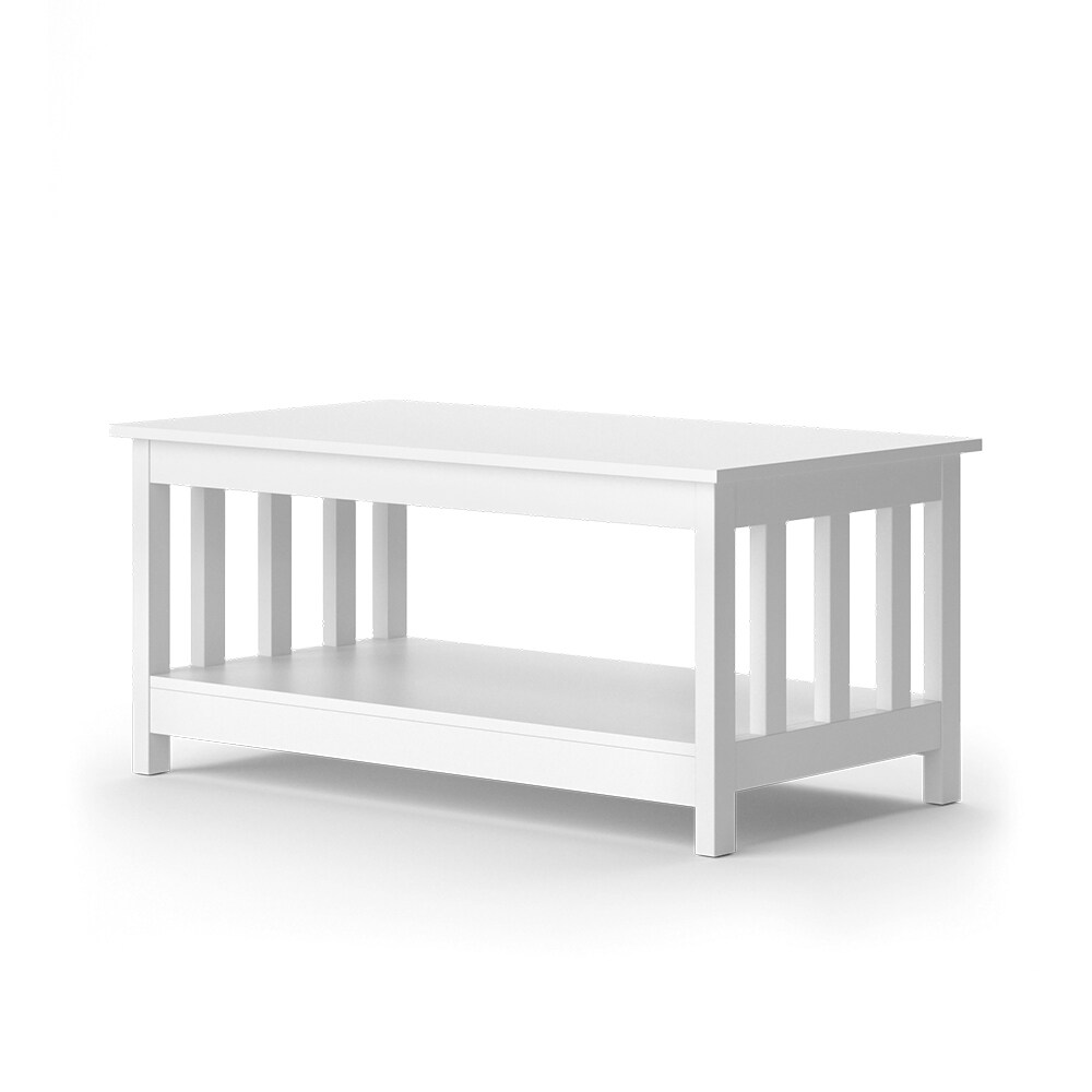 Vicco Couchtisch Oxford Weiß 101 x 46 cm mit Stauraum