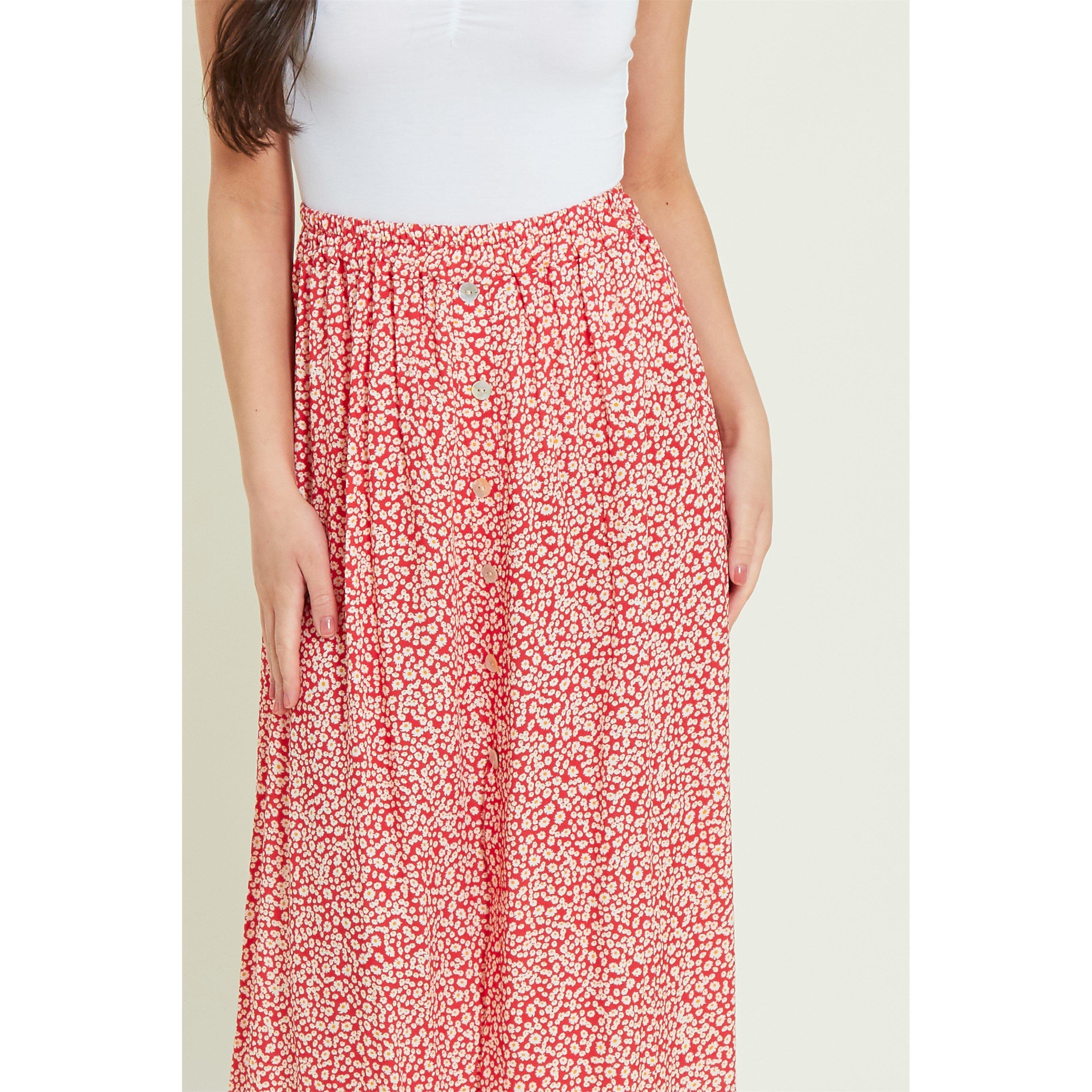 Be You Button Button Midaxi Skirt