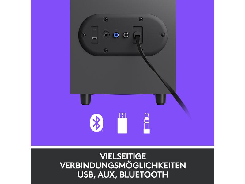 Logitech PC-Lautsprecher Z407 2.1-Lautsprecher-Set mit kabelloser Steuerung