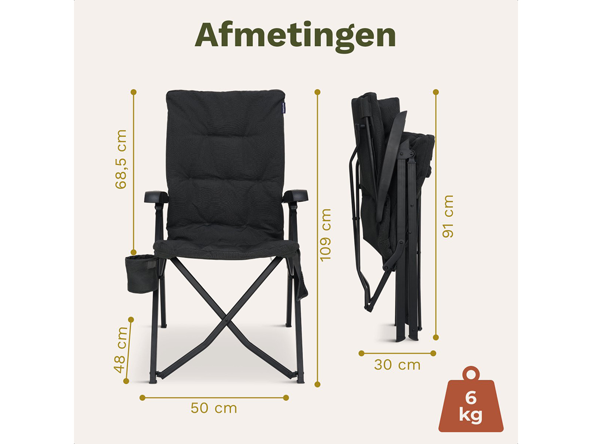 Trvlmore Luxe Plus vouwstoel - Black