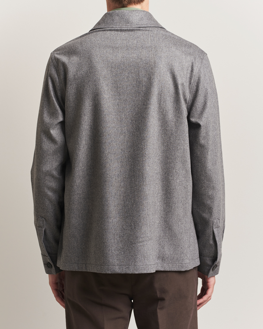 Incotex Flannel Overshirt Grey Melange