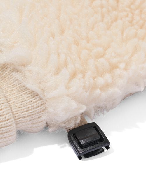 moufles teddy pour femmes crème