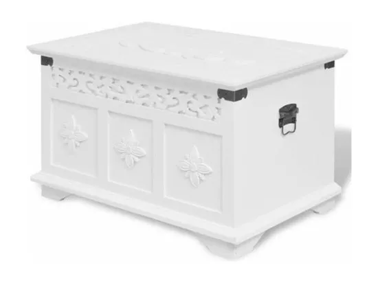 Coffre de rangement bois blanc Frenchy - 2 pièces