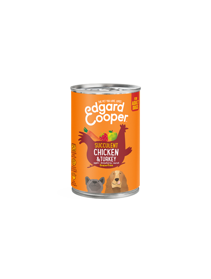 Edgard Cooper - BLAND 4 FOR 119 - Vådfoder Kylling & Kalkun, Adult 400gr - 5425039485300