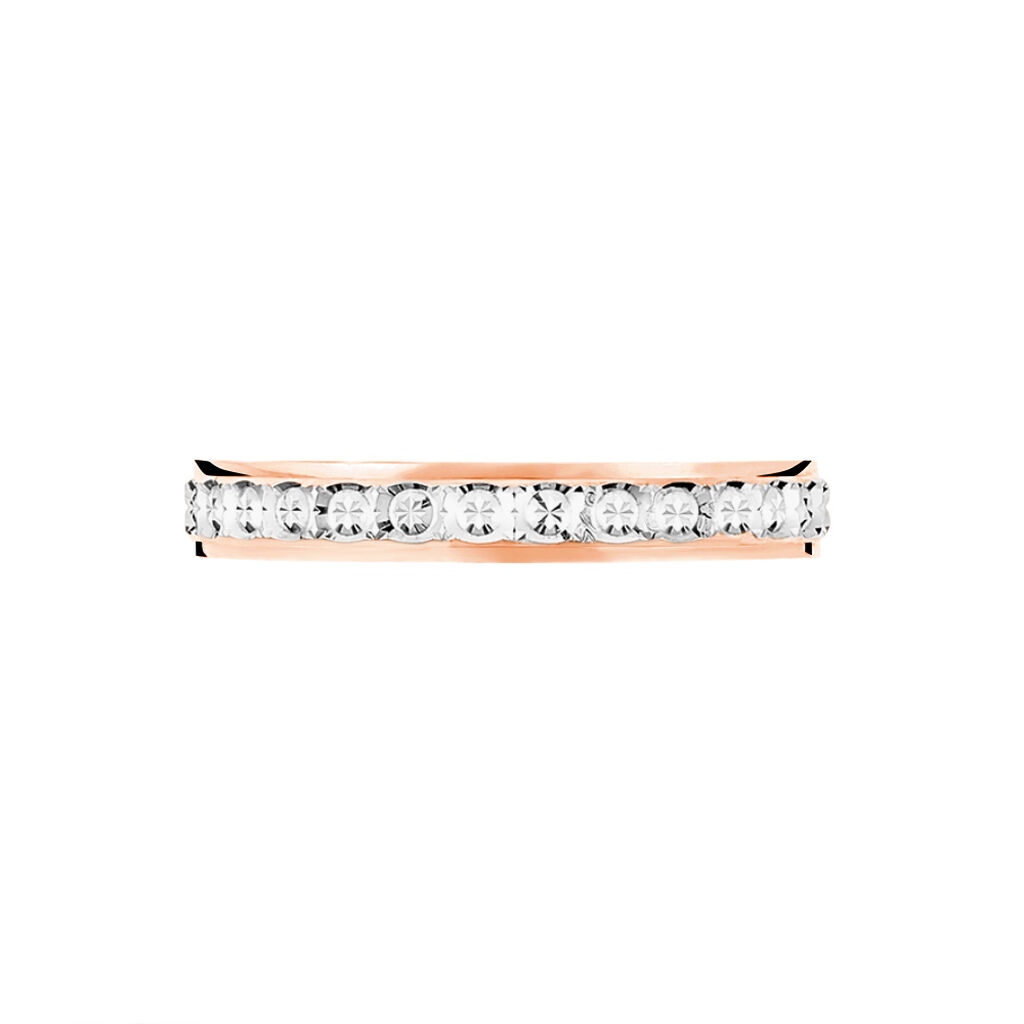 Alliance Fantaisie Diamantee Ruban Plat Or Bicolore