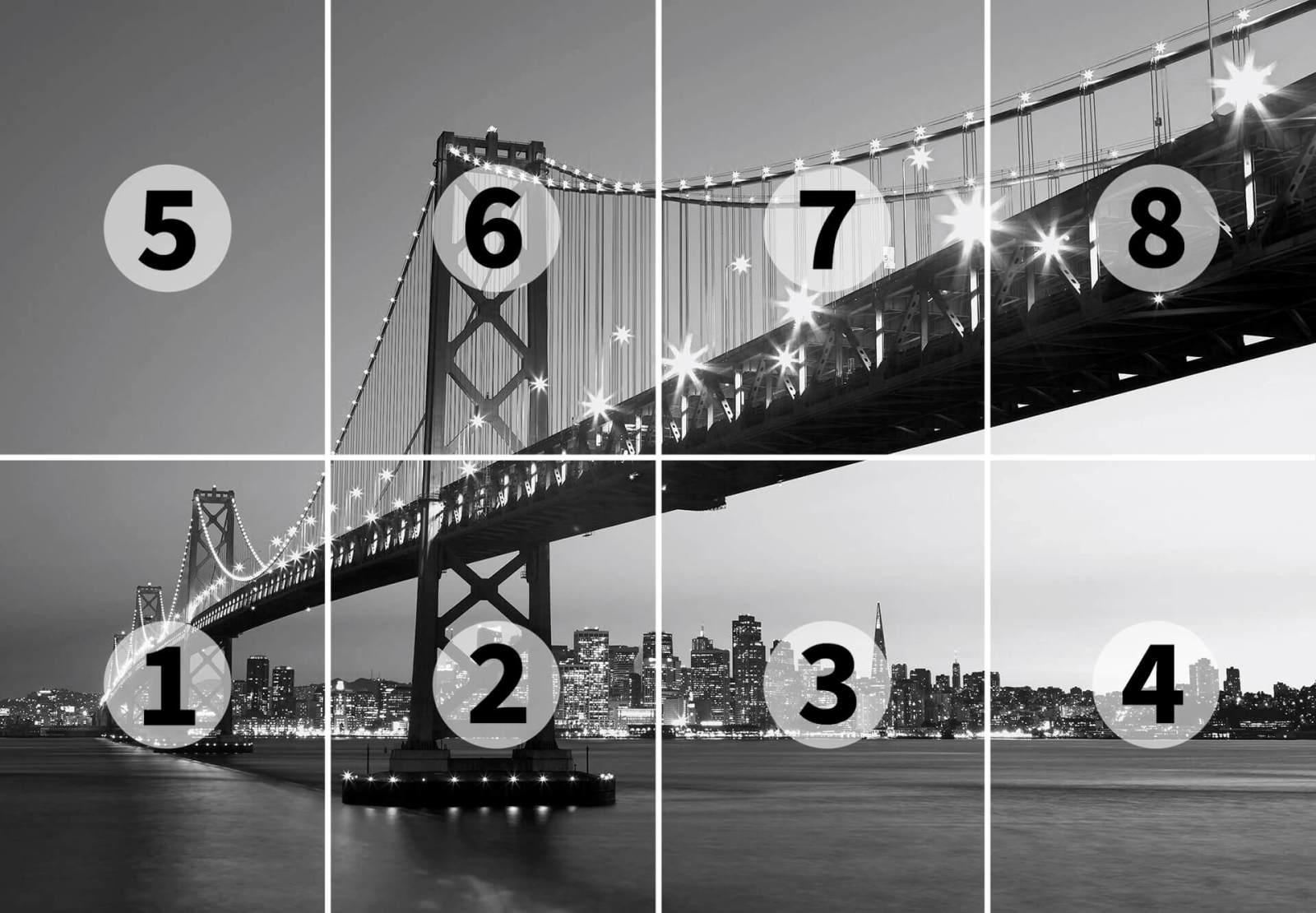 Fototapete DESIGNWALLS 2.0 - schwarz-weiß - Skyline - 2,5 Meter