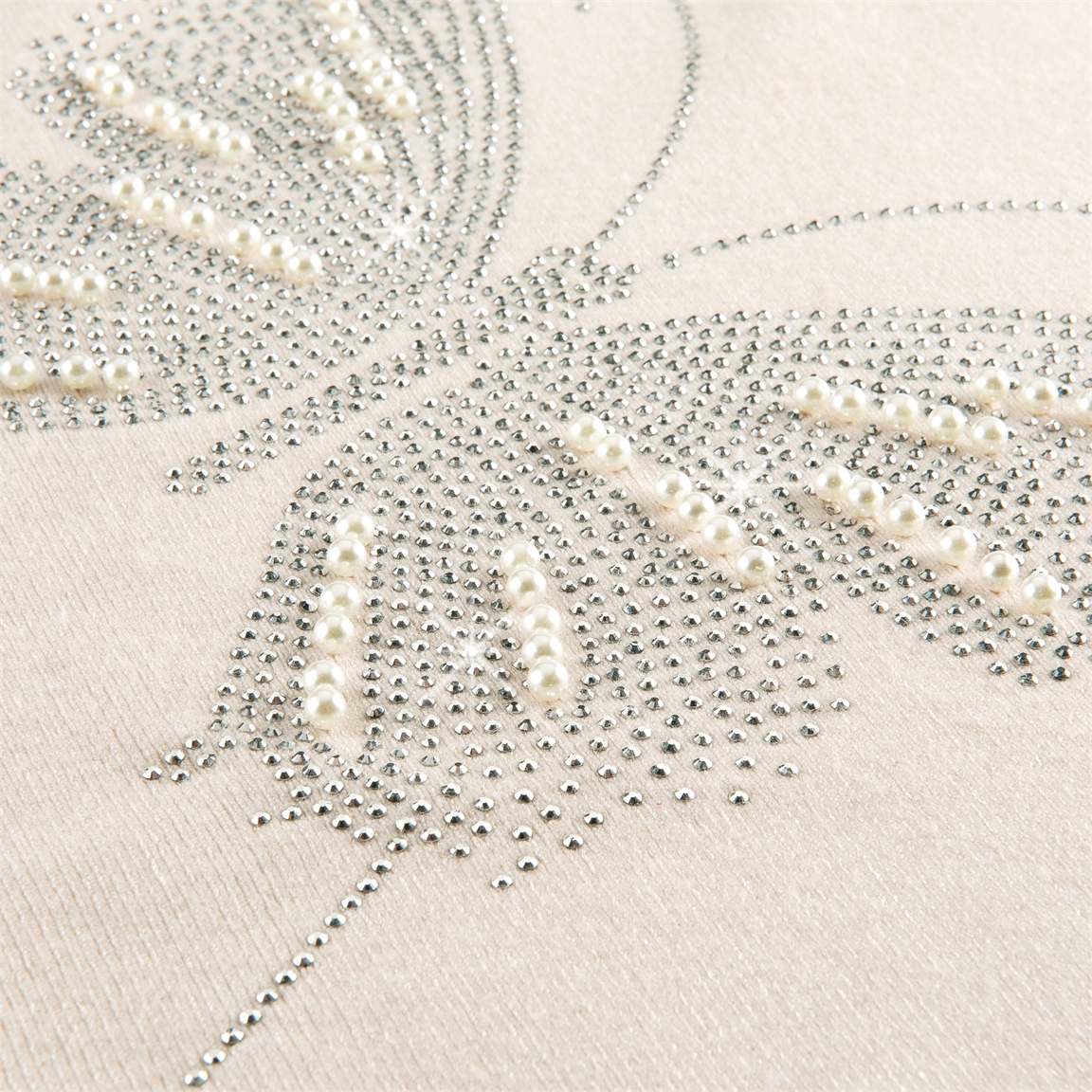 Pull papillon strass et perles écru