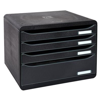 Exacompta BigBox Plus - Module de classement à l'italienne 4 tiroirs - noir