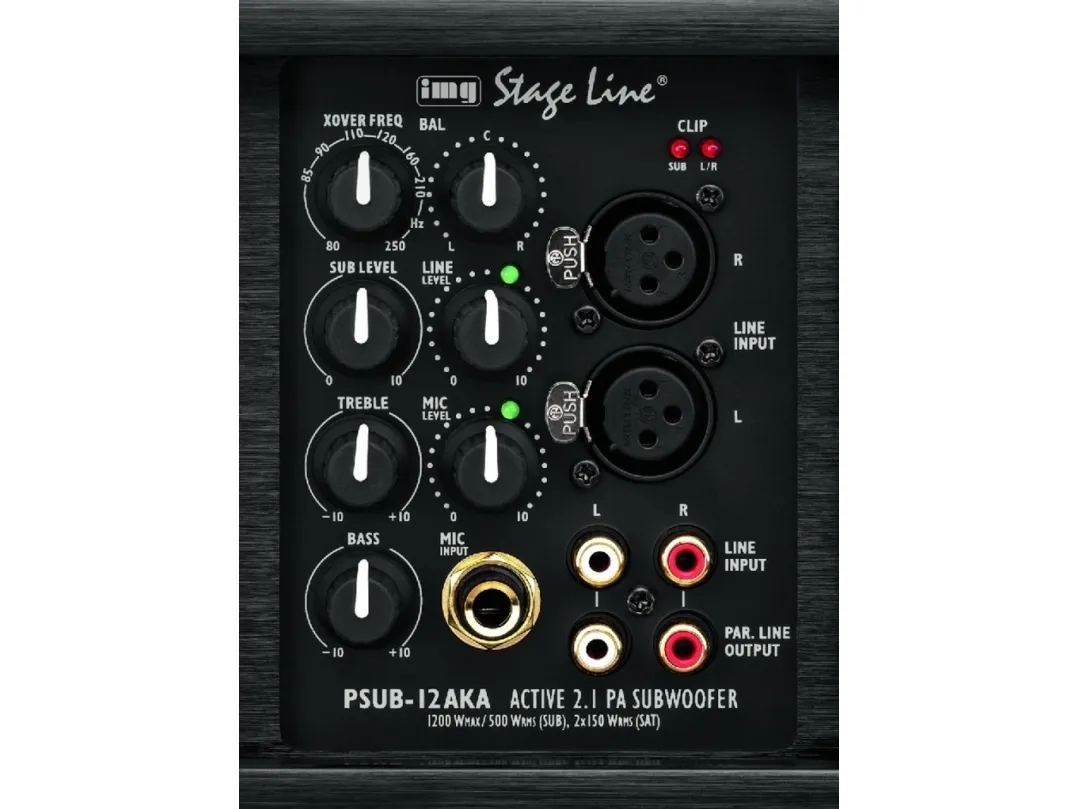 PSUB-12AKA Aktiv 2.1 PA-subwoofer, 1.200 W<sub></sub>