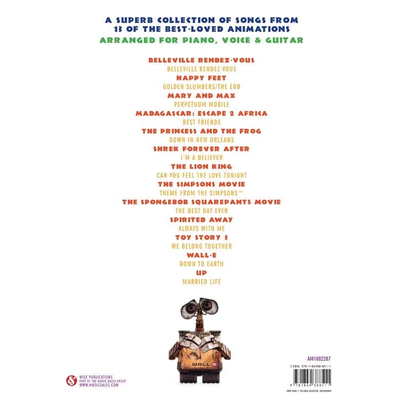 Wise Publications - Hit Songs From Animated Movies