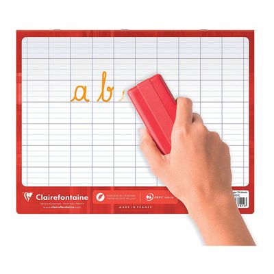 Clairefontaine - Cahier magique ardoise 17 x 22 cm - 48 pages - grands carreaux (Seyes) - couverture effaçable double-face