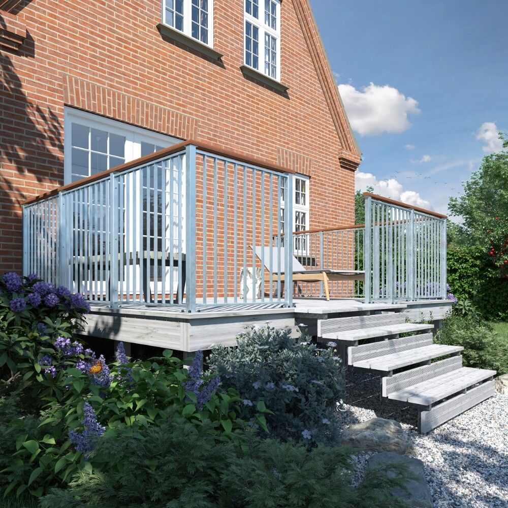 TERRASSETRAPP PLUS 4-STEG 34,2° STÅL 104X71X120CM