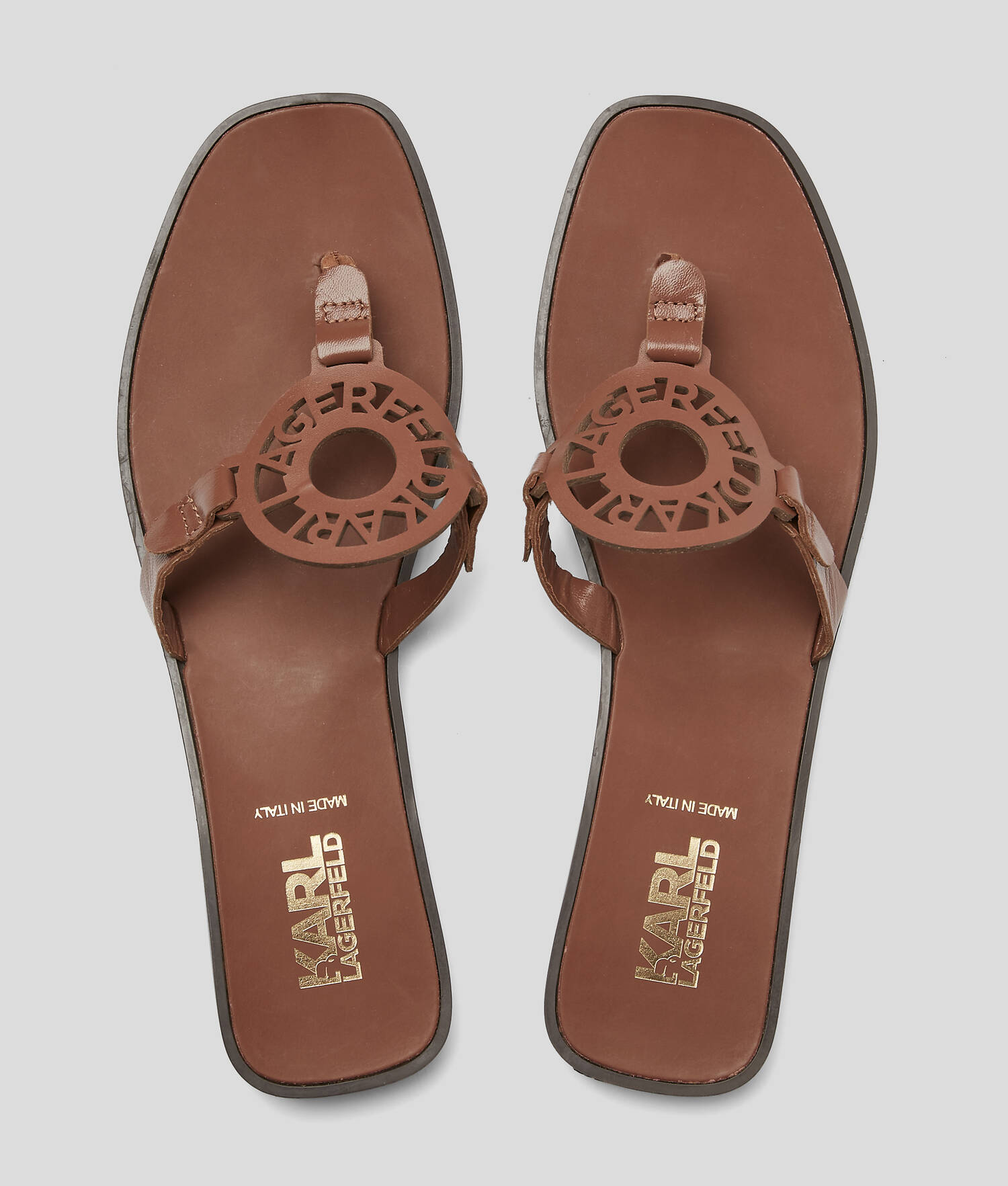 SANDALES À LANIÈRE EN FORME D'ANNEAU AVEC LOGO KL
