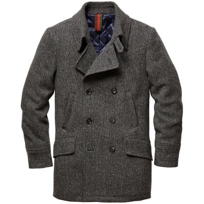 Herrenjacke Doppelreiher, Graumelange
