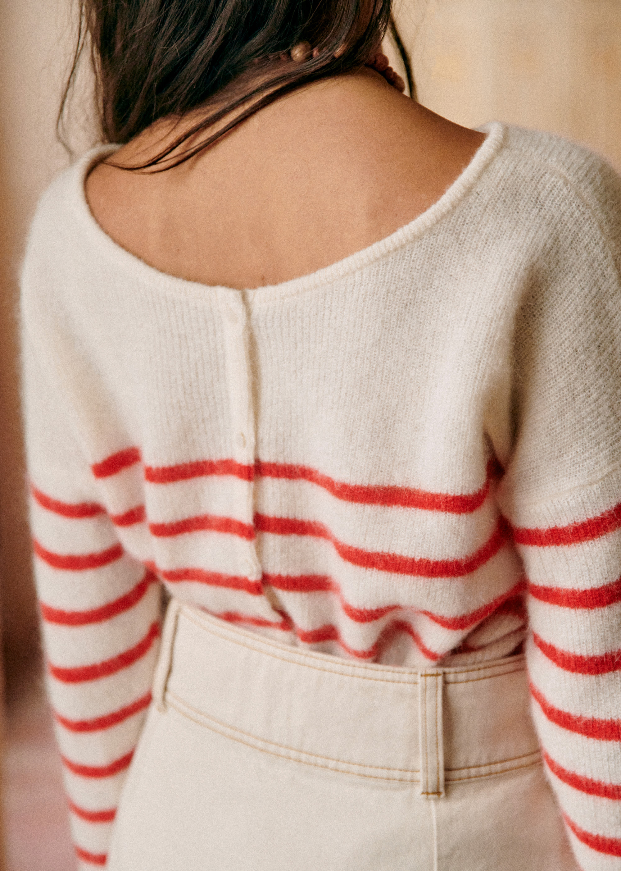 Gilet Gaspard - Ecru / Rouge - E-SHOP/MAILLE 5905477