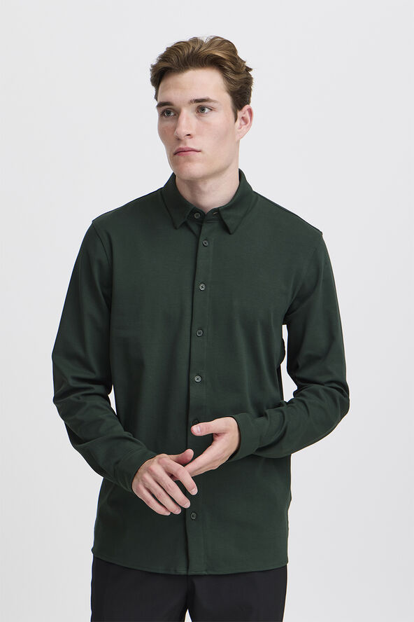 Casual Friday CFARTHUR LS BU jersey shirt Darkest spruce
