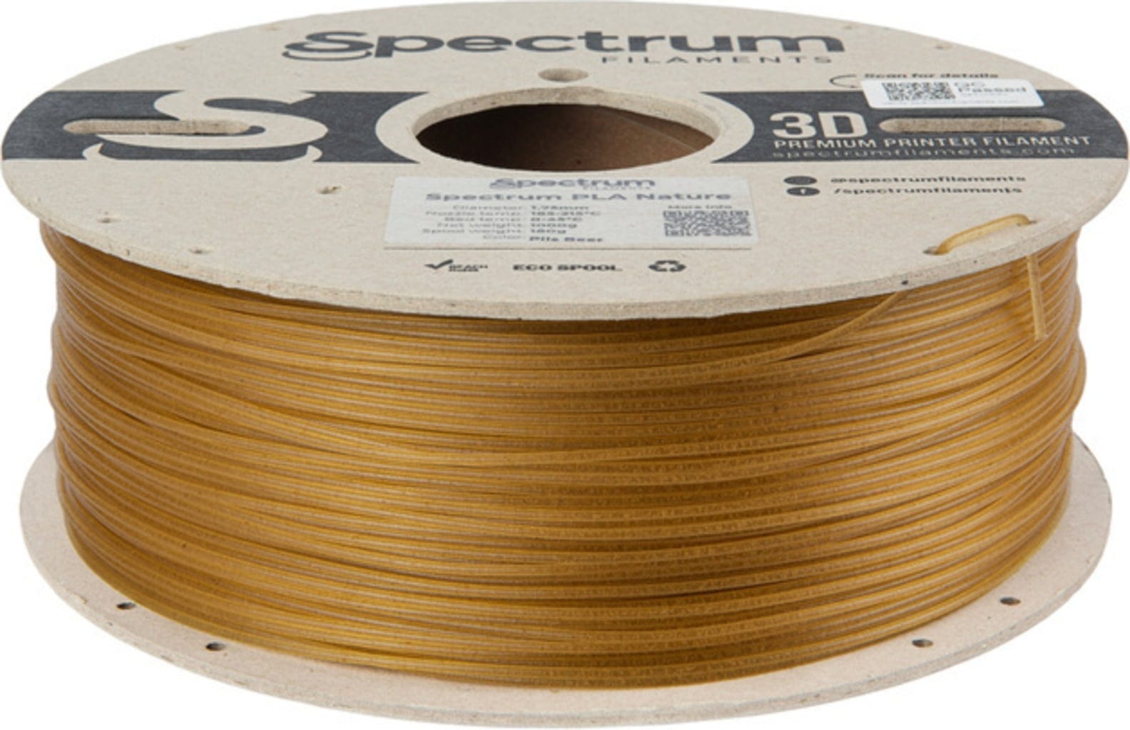 Spectrum  PLA Nature Pils Beer, 1,75 mm / 1000 g    PLA-Filament mit natürlichen Bio-Füllstoffen in Beer