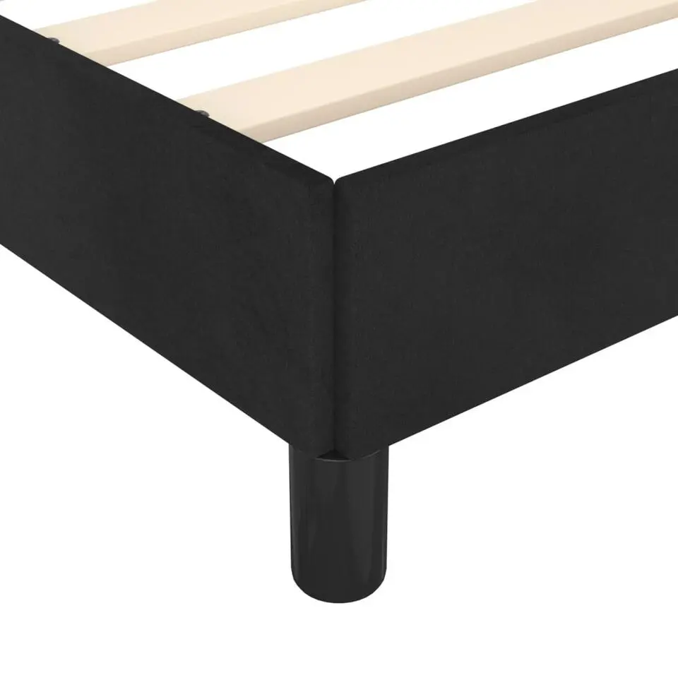 vidaXL - Bed frame met hoofdeinde zonder matras - Zwart - Fluweel - 80x200 cm