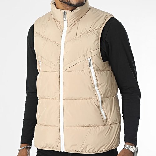 Doudoune Sans Manches Beige