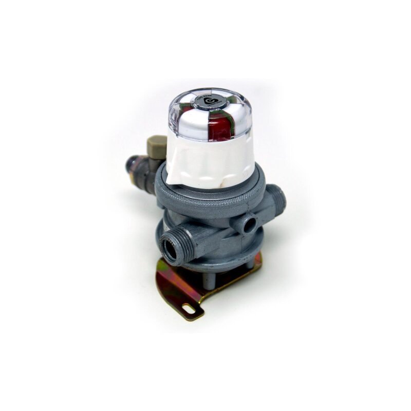 Cavagna 2 Flaschen Gasdruckregler Multimatik 50 mbar 1,5 kg/h mit Prüfventil G.13 -> Rohrverschraubung 8mm  10mm