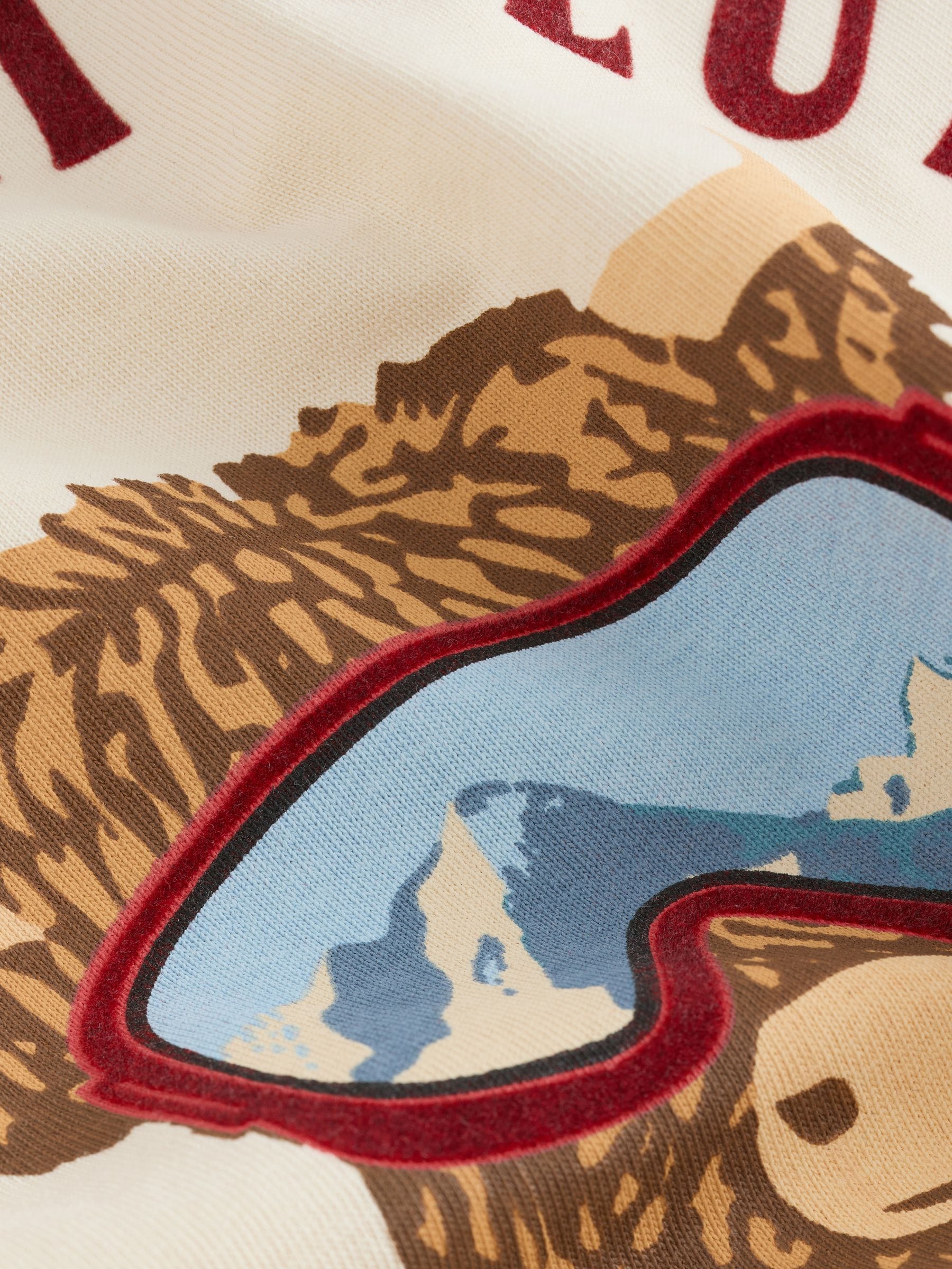 Ecru en bordeaux Rood - Top met grafische print van Hamish Skiing Kerstmis