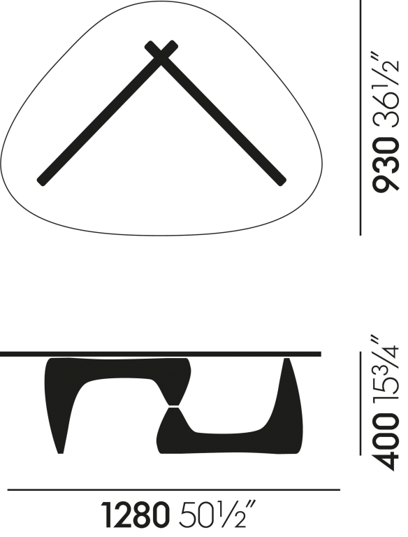 Vitra Noguchi Coffee Table salontafel notenhout