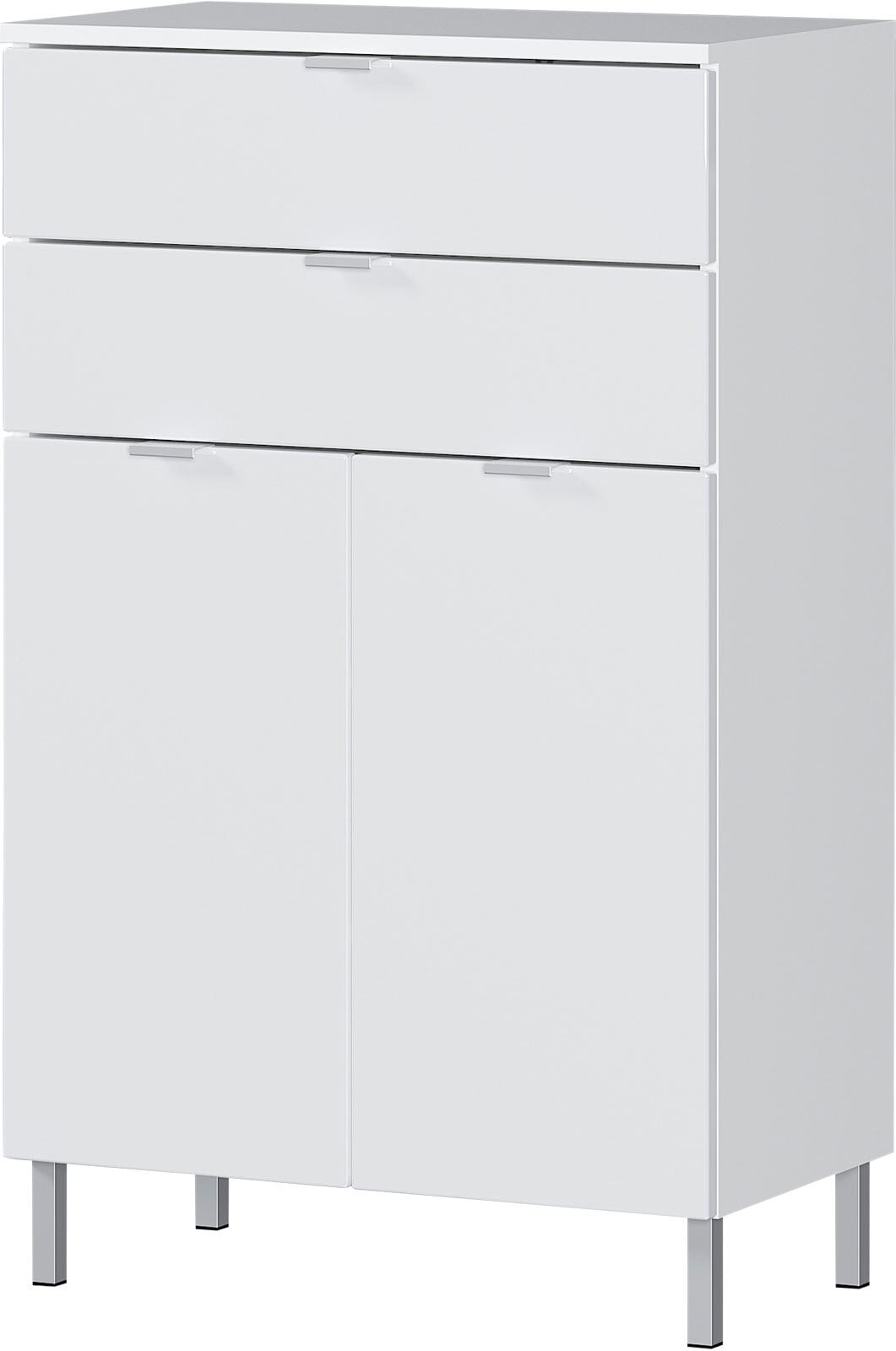 Kommode FEY 60 x 97 cm Weiß/ HG Weiß
