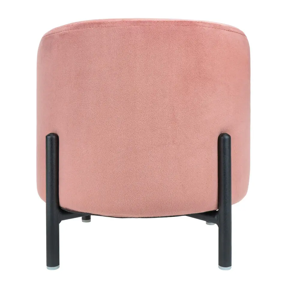 QUVIO Poef met vier metalen poten - Velvet - Vintage roze