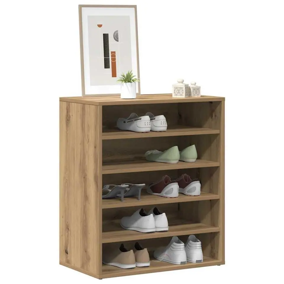 vidaXL - 5-laags Schoenenkast 10 paar - Artisana eiken - 60x35x70 cm