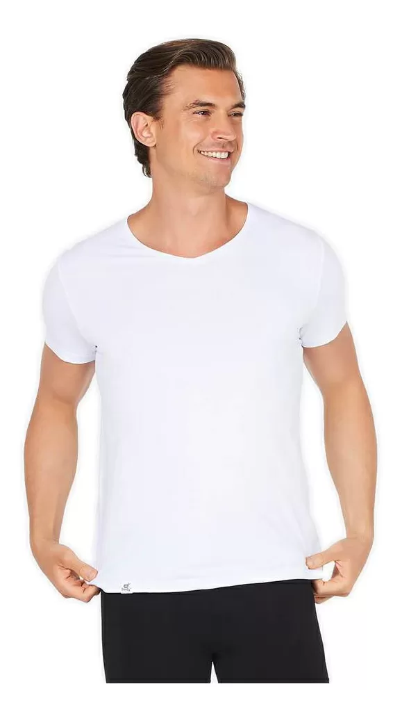 Boody Men's V-Neck T-Shirt, hvid